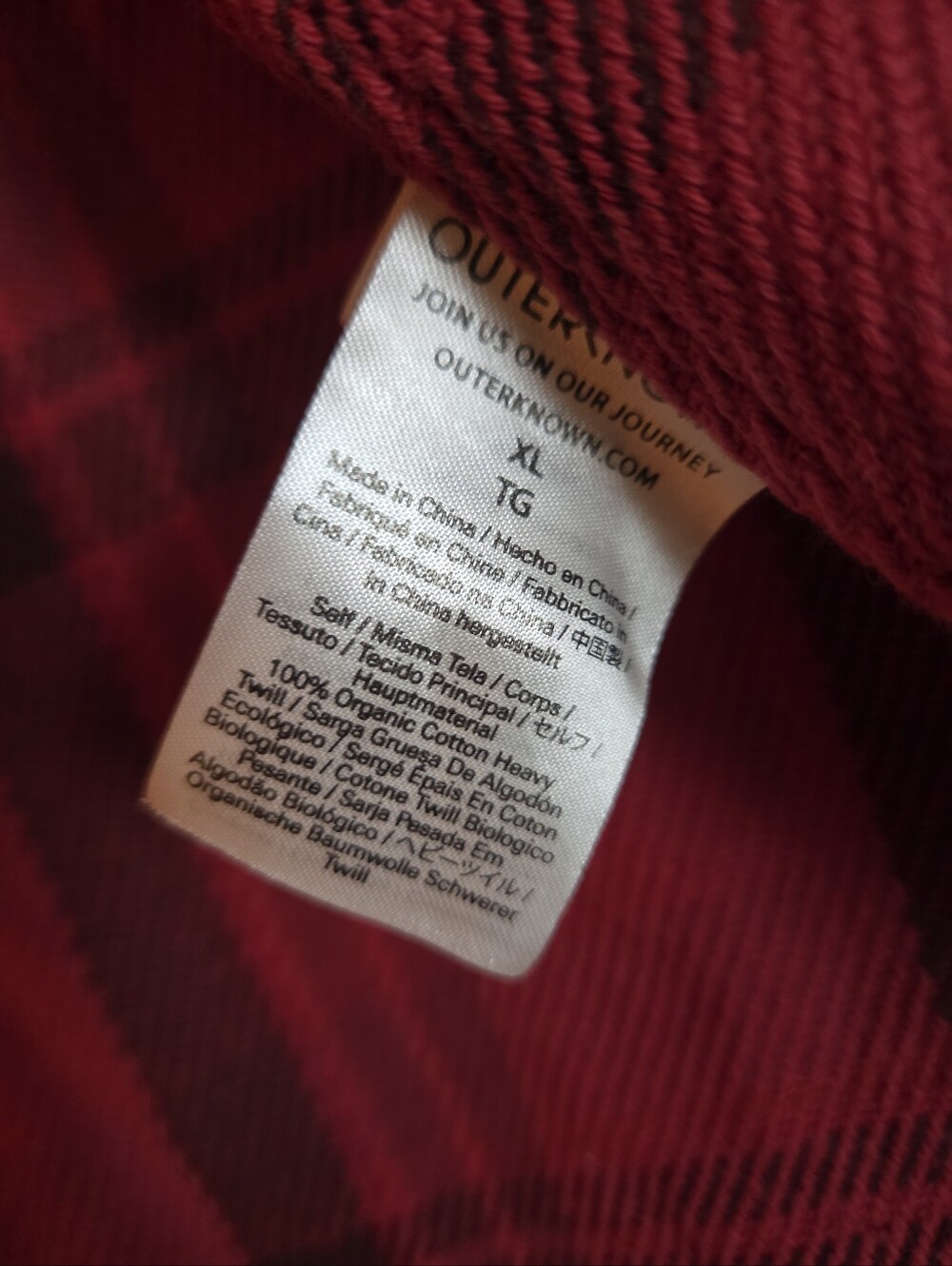 Outerknown Blanket Shirt Dusty Red Cusco Plaid *Read! - Picture 4 of 5
